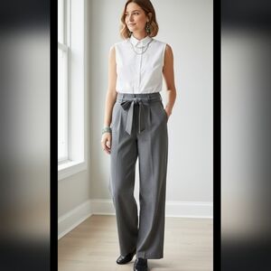 Boden Charcoal Wide-Leg Pants